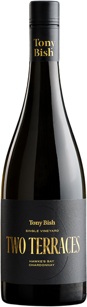 Tony Bish Two Terraces Chardonnay 2024 bottle — Hawkes Bay